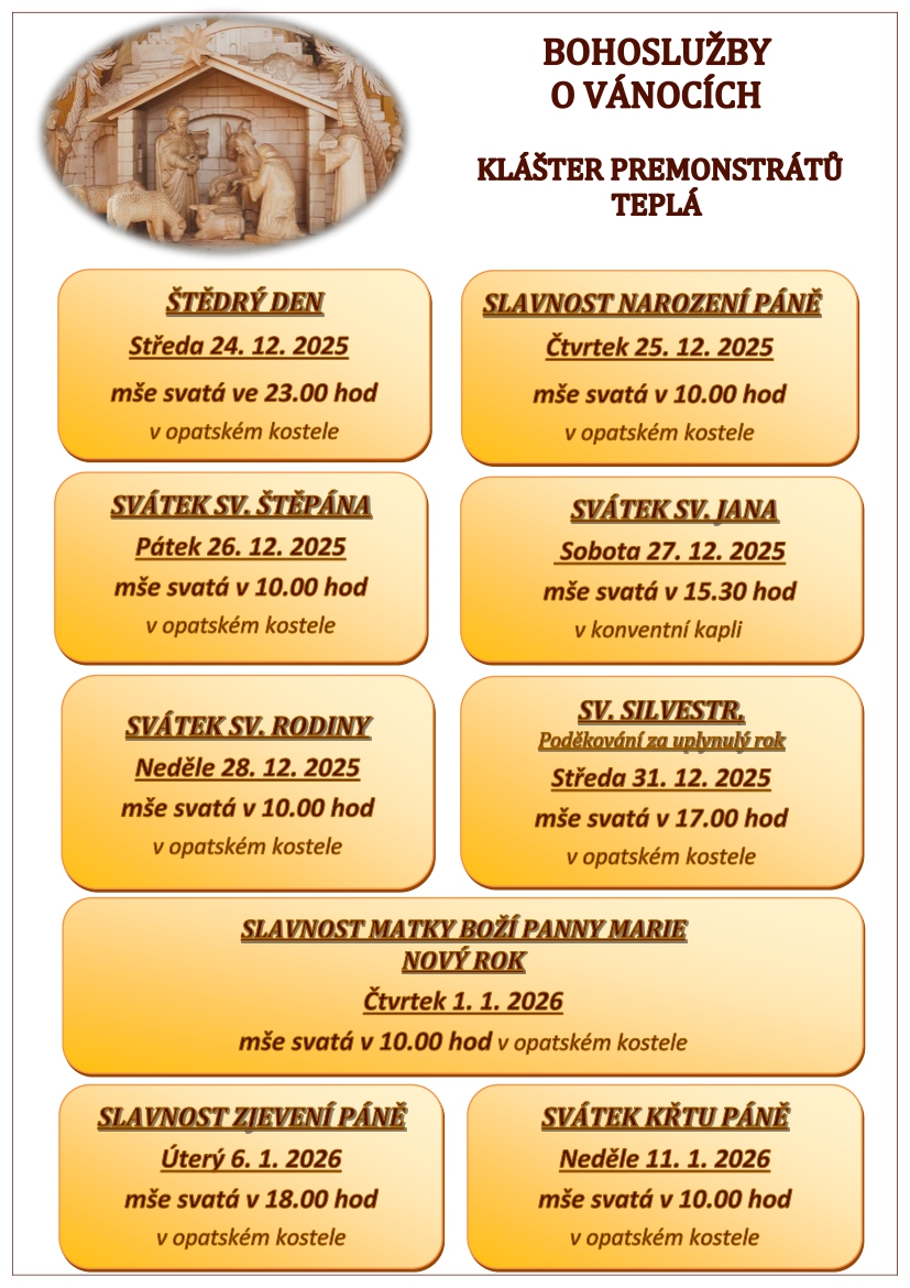 Bohosluzby Vanoce 2025